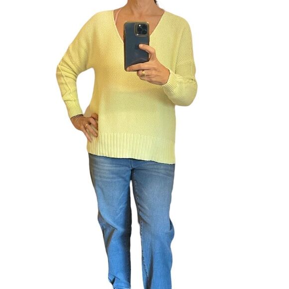 LUCKY BRAND Green V Neck Cotton Blend Sweater.Size S - Picture 3 of 15